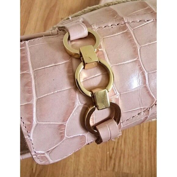 Schutz Patty Croc Embossed Espadrille Loafers Pink Women's Size 6.5 B - Picture 6 of 10